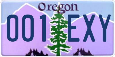 OR license plate 001EXY