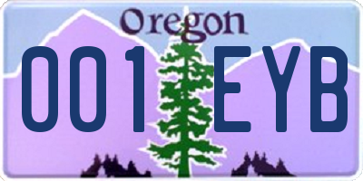 OR license plate 001EYB