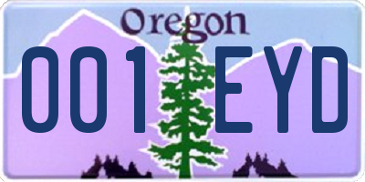 OR license plate 001EYD