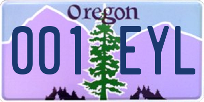 OR license plate 001EYL