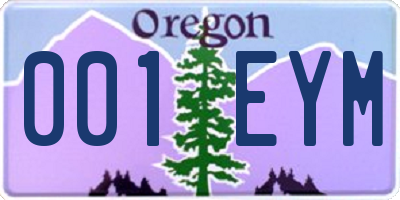 OR license plate 001EYM