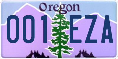 OR license plate 001EZA