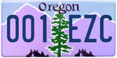 OR license plate 001EZC