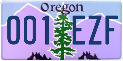 OR license plate 001EZF