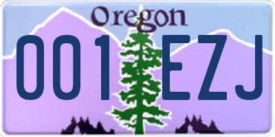 OR license plate 001EZJ