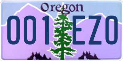 OR license plate 001EZO