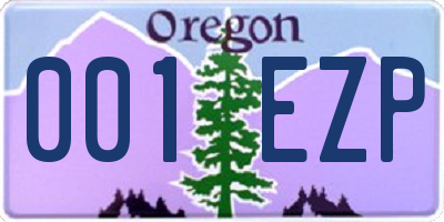 OR license plate 001EZP