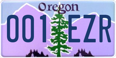 OR license plate 001EZR