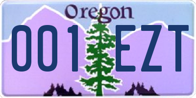 OR license plate 001EZT