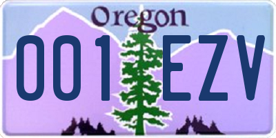 OR license plate 001EZV