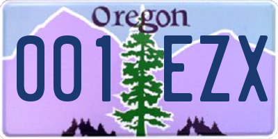 OR license plate 001EZX