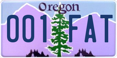 OR license plate 001FAT