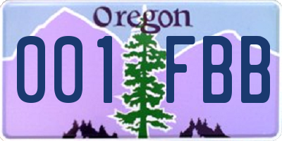 OR license plate 001FBB