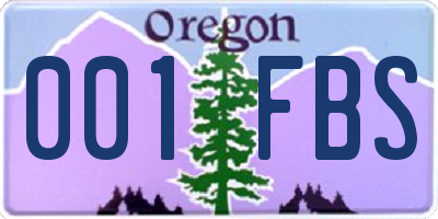 OR license plate 001FBS