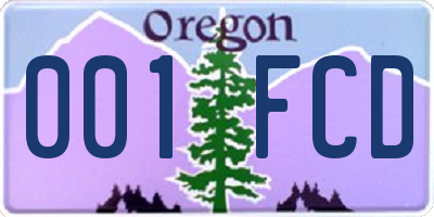 OR license plate 001FCD