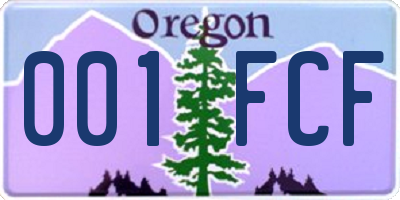 OR license plate 001FCF