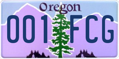 OR license plate 001FCG