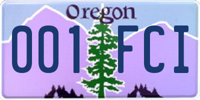 OR license plate 001FCI