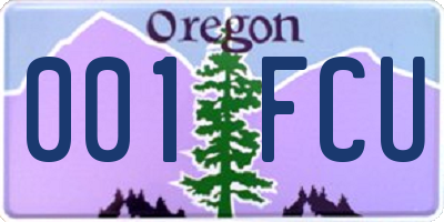 OR license plate 001FCU