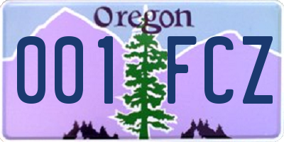 OR license plate 001FCZ