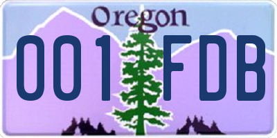 OR license plate 001FDB