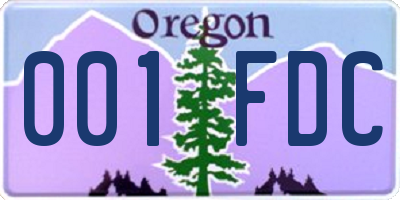 OR license plate 001FDC