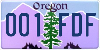 OR license plate 001FDF