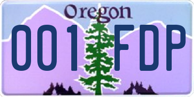 OR license plate 001FDP