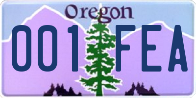 OR license plate 001FEA