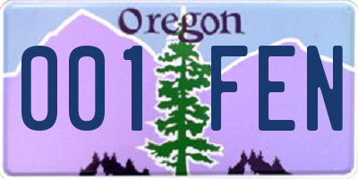 OR license plate 001FEN