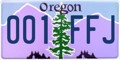 OR license plate 001FFJ