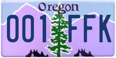 OR license plate 001FFK