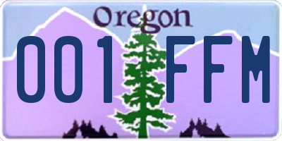 OR license plate 001FFM