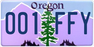 OR license plate 001FFY