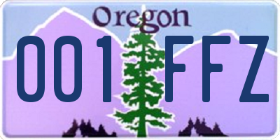 OR license plate 001FFZ