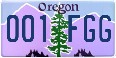 OR license plate 001FGG