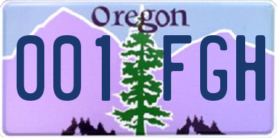 OR license plate 001FGH