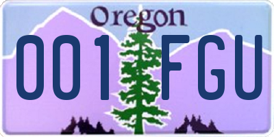 OR license plate 001FGU