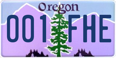 OR license plate 001FHE