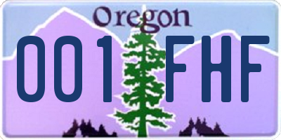 OR license plate 001FHF