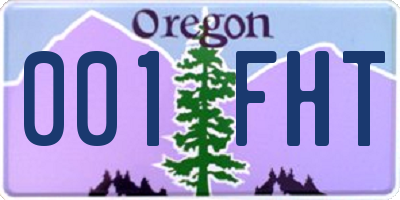 OR license plate 001FHT