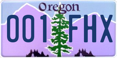 OR license plate 001FHX