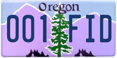 OR license plate 001FID