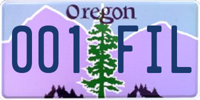 OR license plate 001FIL