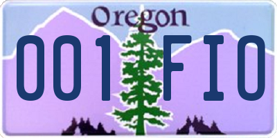 OR license plate 001FIO