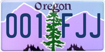 OR license plate 001FJJ