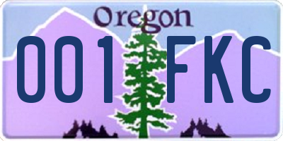 OR license plate 001FKC