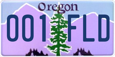 OR license plate 001FLD