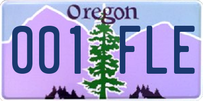 OR license plate 001FLE