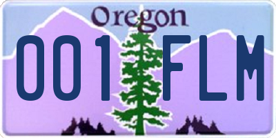 OR license plate 001FLM